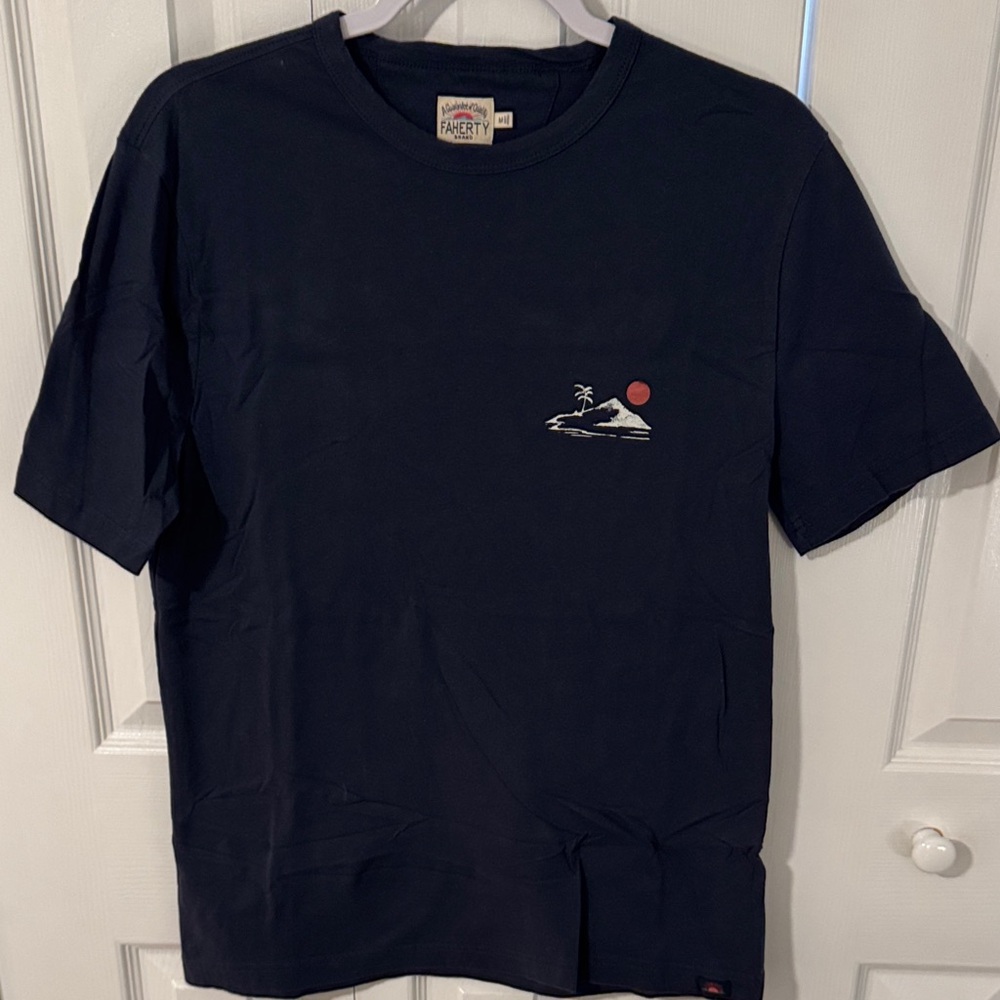 Faherty Dark Blue Men's Short Sleeve Tee